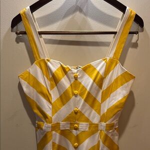 Sleeveless Yellow & White Stripe Sundress